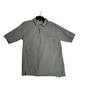 Vintage Disneyland Polo Shirt Mens Small Mickey Mouse Golf Short Sleeve Gray